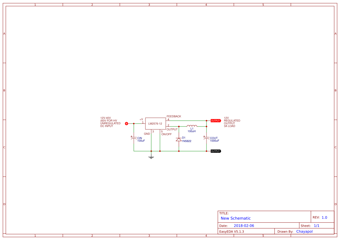 LM2576, 12V 3A Switching Regulator circuit